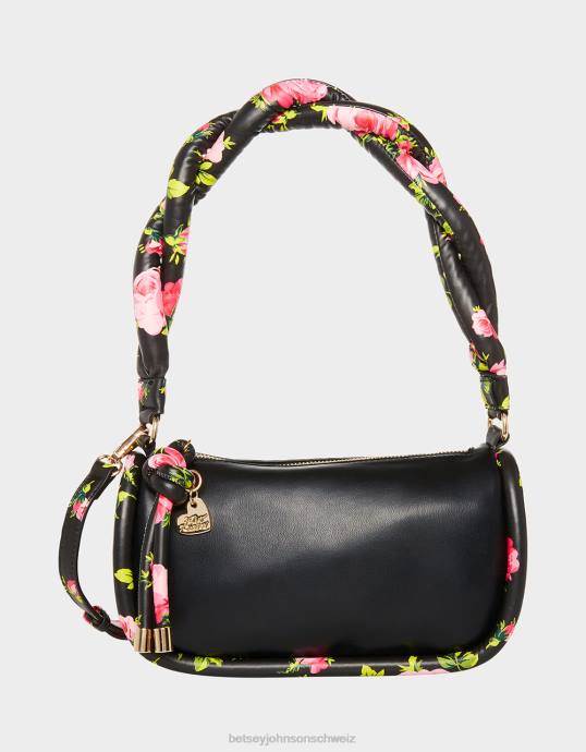 Frauen Betsey Johnson Versteh es nicht verdreht Umhängetasche Schwarz Zubehör ZJFF260