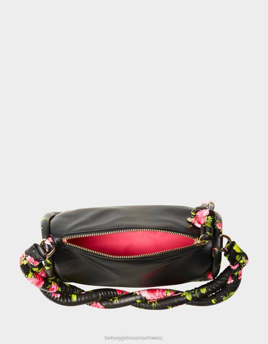Frauen Betsey Johnson Versteh es nicht verdreht Umhängetasche Schwarz Zubehör ZJFF260