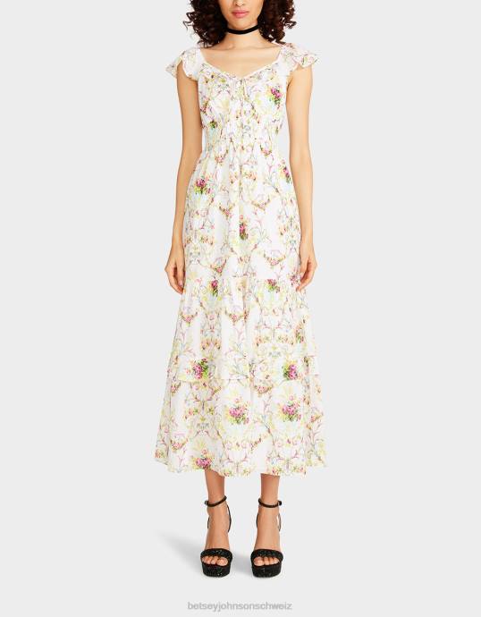 Frauen Betsey Johnson Vine  Dine Maxikleid Weiss Kleidung ZJFF280
