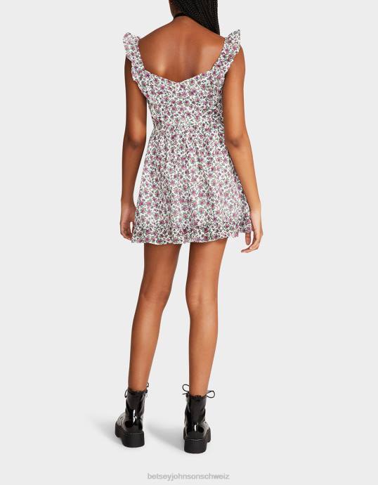 Frauen Betsey Johnson Vintage-Minikleid mit Blümchenmuster weiß multi Kleidung ZJFF300