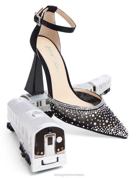 Frauen Betsey Johnson Viola Schwarz Schuhe ZJFF166