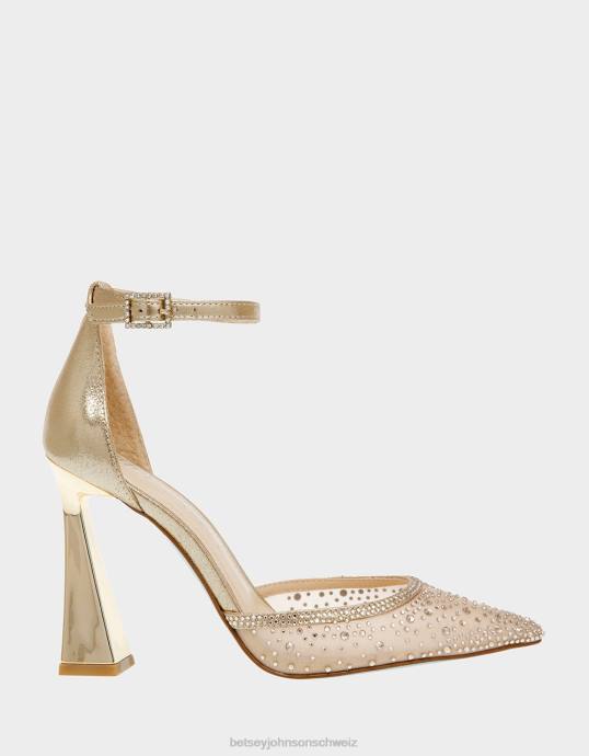 Frauen Betsey Johnson Viola staubiges Gold Schuhe ZJFF108