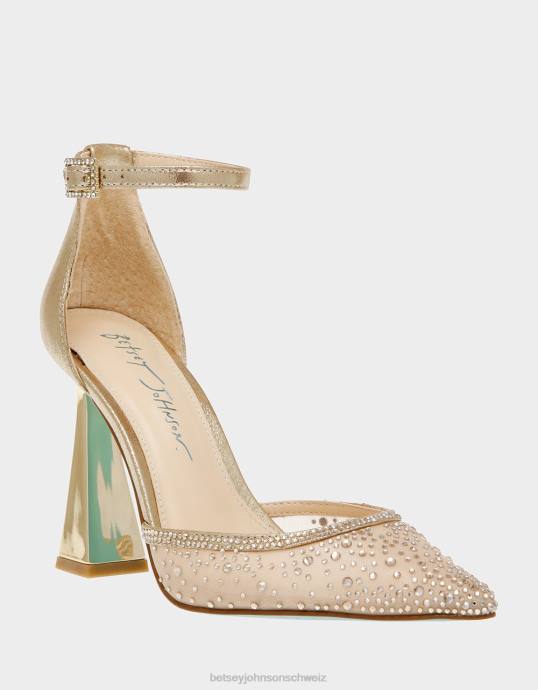 Frauen Betsey Johnson Viola staubiges Gold Schuhe ZJFF108
