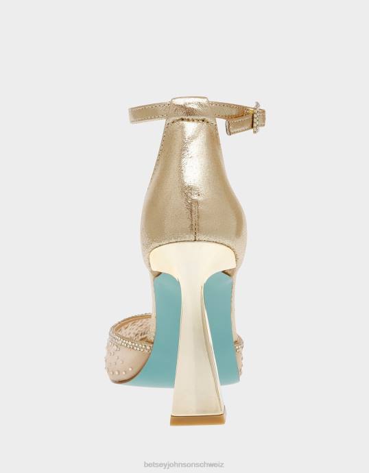 Frauen Betsey Johnson Viola staubiges Gold Schuhe ZJFF108
