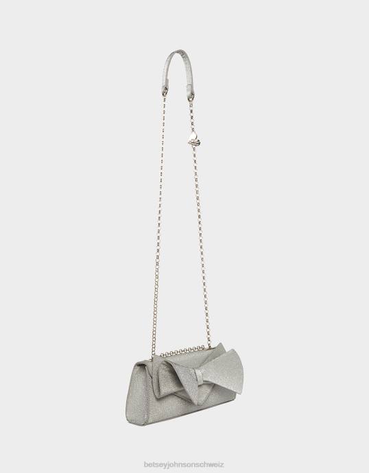 Frauen Betsey Johnson Wandelbare Tasche mit eckiger Schleife Silber Zubehör ZJFF215