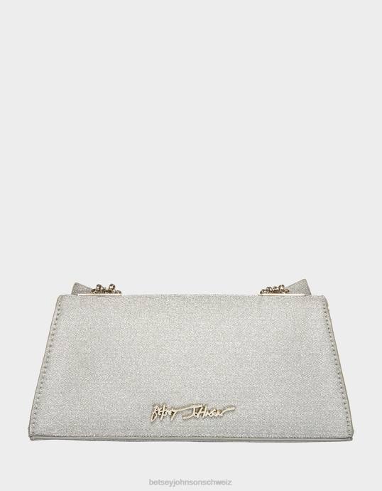 Frauen Betsey Johnson Wandelbare Tasche mit eckiger Schleife Silber Zubehör ZJFF215
