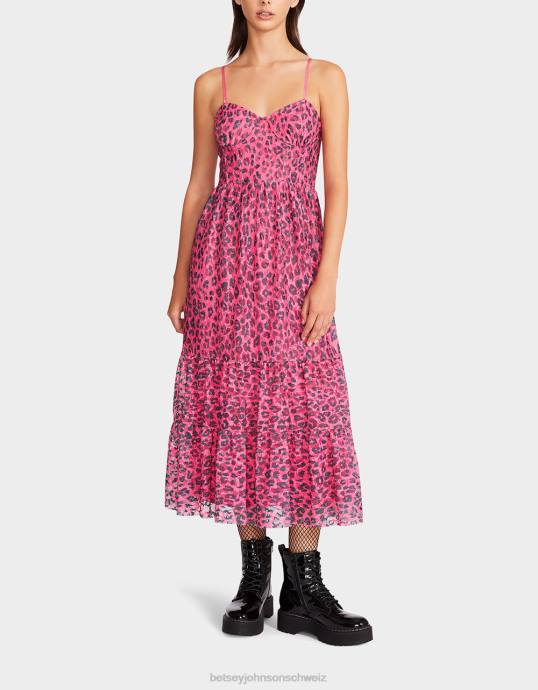 Frauen Betsey Johnson Wild n Out Stretch-Spitzenkorsett Midi heiß Rosa Kleidung ZJFF276