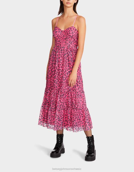 Frauen Betsey Johnson Wild n Out Stretch-Spitzenkorsett Midi heiß Rosa Kleidung ZJFF276
