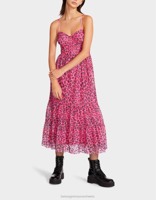 Frauen Betsey Johnson Wild n Out Stretch-Spitzenkorsett Midi heiß Rosa Kleidung ZJFF276