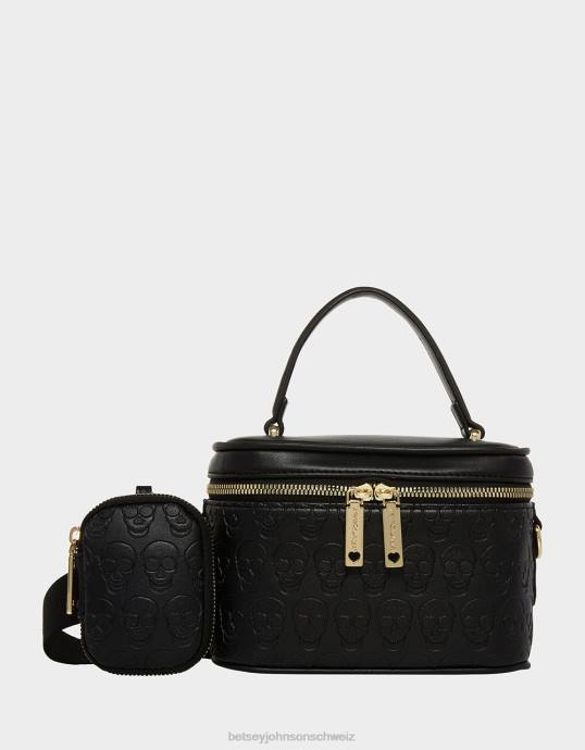 Frauen Betsey Johnson XO-Schädel-Waschtisch Schwarz Zubehör ZJFF227