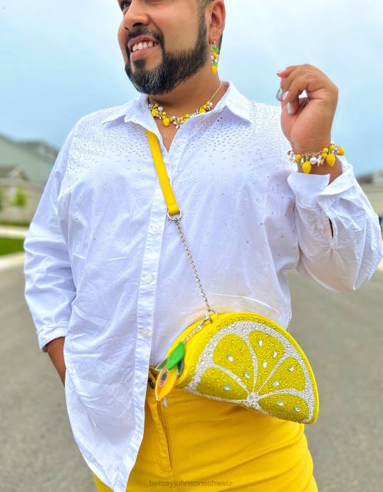 Frauen Betsey Johnson Zitronentropfen-Zitronen-Halskette Gelb Schmuck ZJFF315