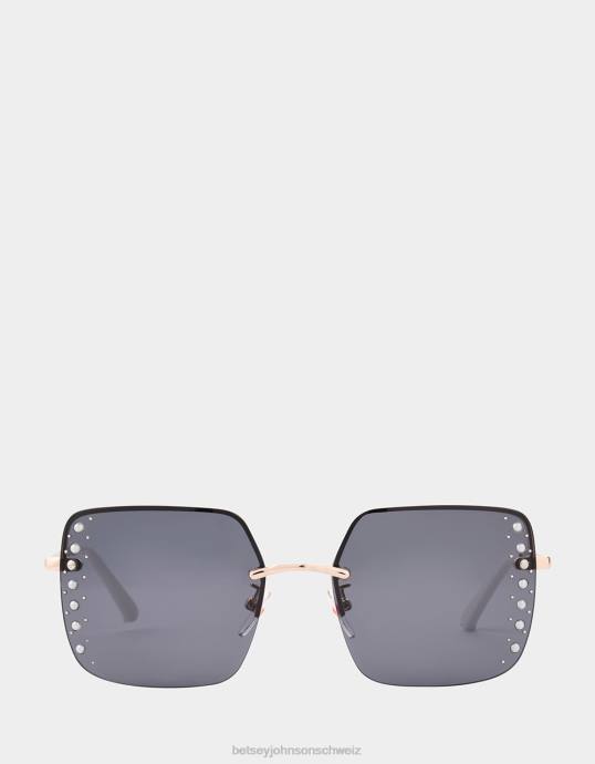 Frauen Betsey Johnson am Rand Sonnenbrille Gold Zubehör ZJFF390
