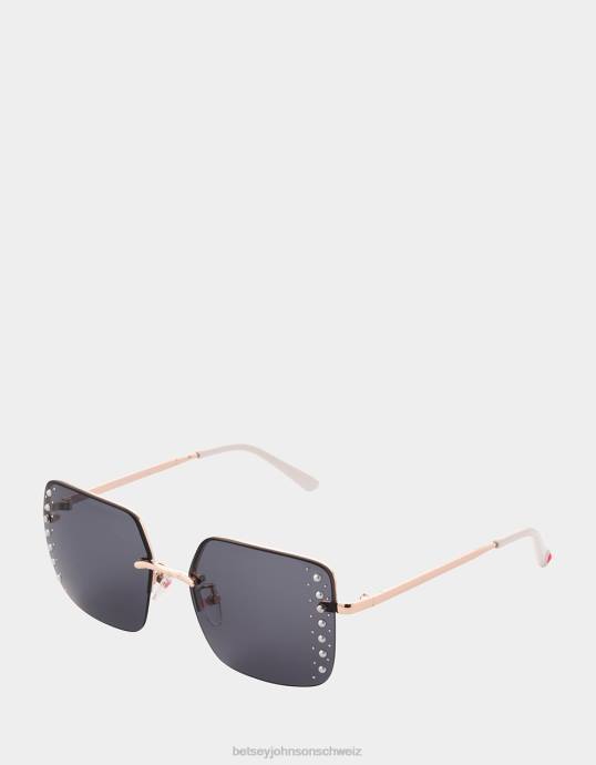 Frauen Betsey Johnson am Rand Sonnenbrille Gold Zubehör ZJFF390