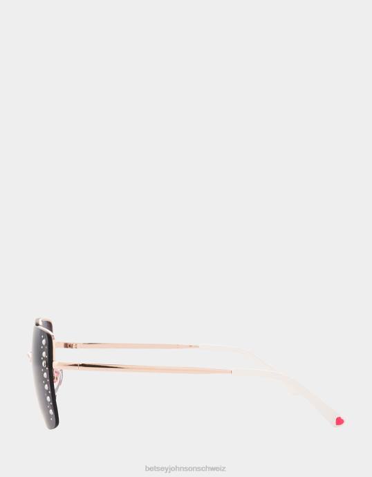 Frauen Betsey Johnson am Rand Sonnenbrille Gold Zubehör ZJFF390