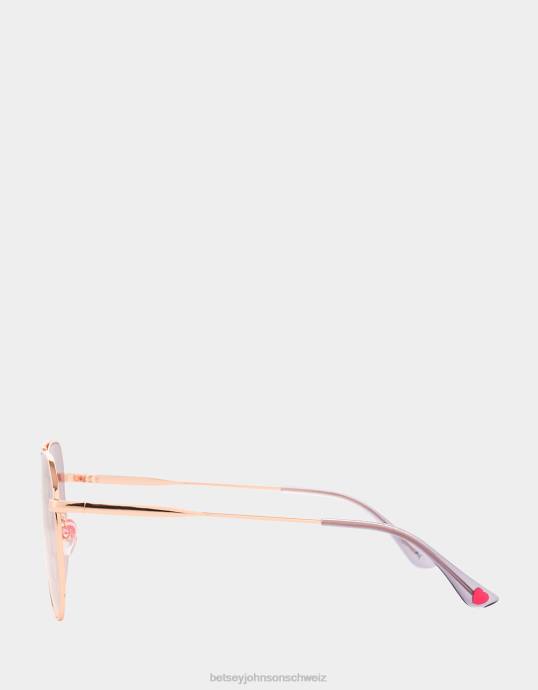 Frauen Betsey Johnson die kleingedruckte Sonnenbrille Gold Zubehör ZJFF374
