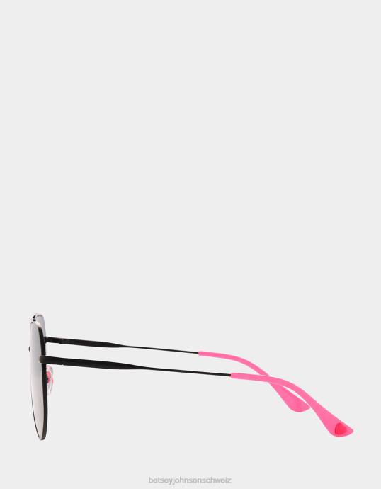 Frauen Betsey Johnson die kleingedruckte Sonnenbrille Schwarz Zubehör ZJFF375