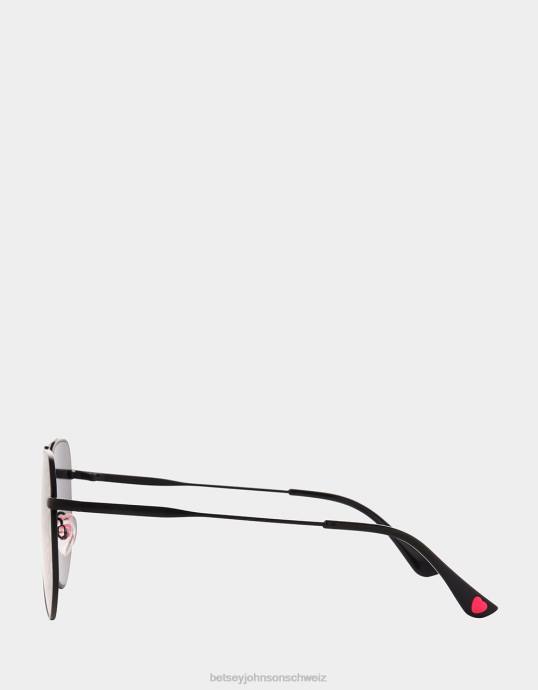 Frauen Betsey Johnson die kleingedruckte Sonnenbrille schwarz/rosa Zubehör ZJFF377