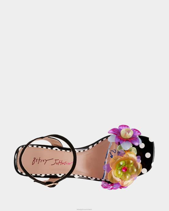 Frauen Betsey Johnson dottee schwarz-multi Schuhe ZJFF57