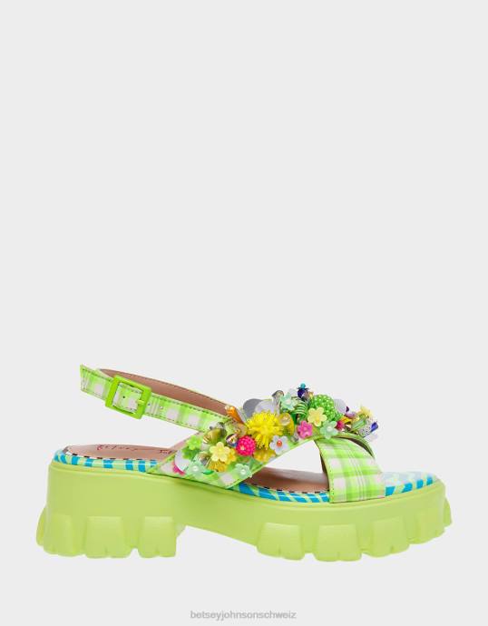 Frauen Betsey Johnson frankee grün multi Schuhe ZJFF125
