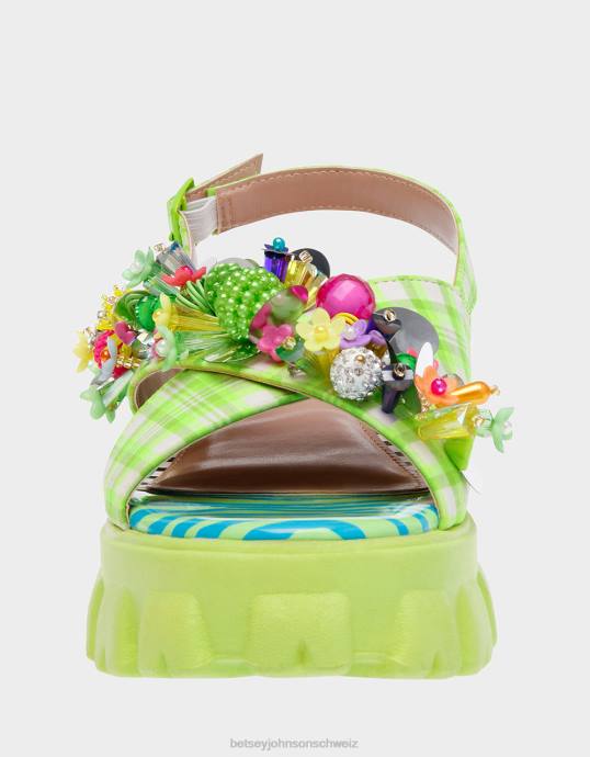 Frauen Betsey Johnson frankee grün multi Schuhe ZJFF125