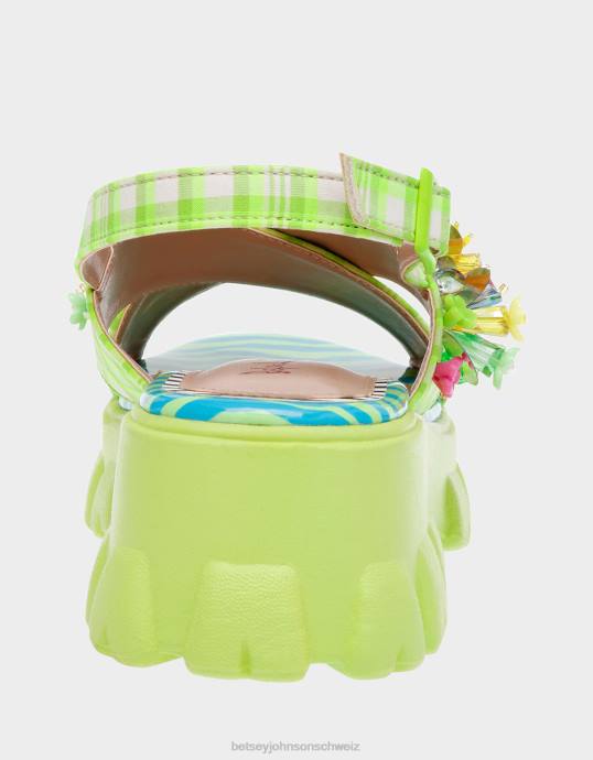 Frauen Betsey Johnson frankee grün multi Schuhe ZJFF125