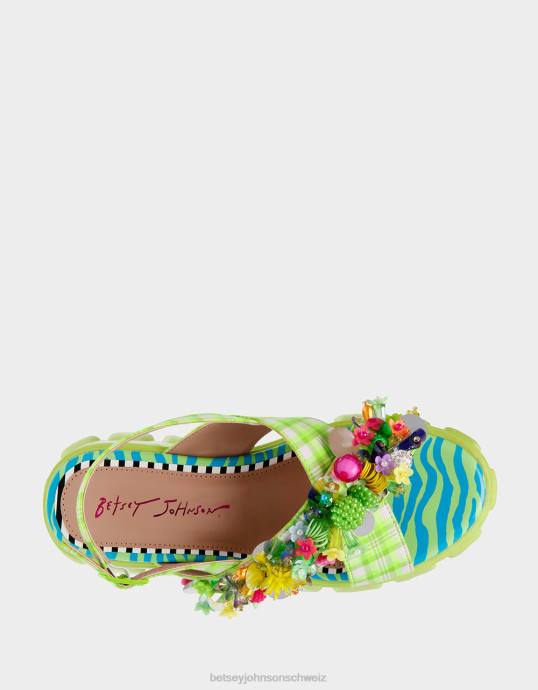 Frauen Betsey Johnson frankee grün multi Schuhe ZJFF125