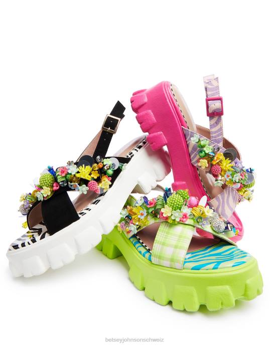 Frauen Betsey Johnson frankee grün multi Schuhe ZJFF125