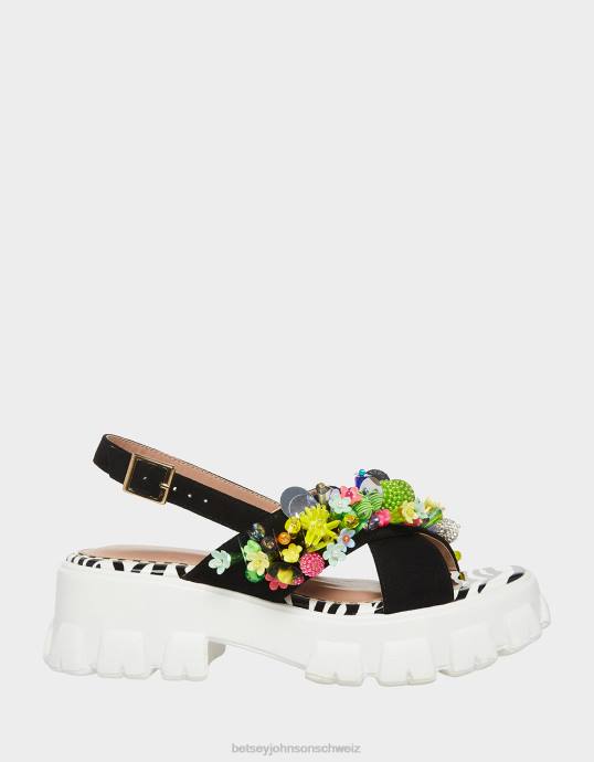 Frauen Betsey Johnson frankee schwarz-multi Schuhe ZJFF90