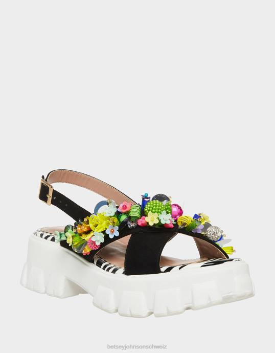 Frauen Betsey Johnson frankee schwarz-multi Schuhe ZJFF90