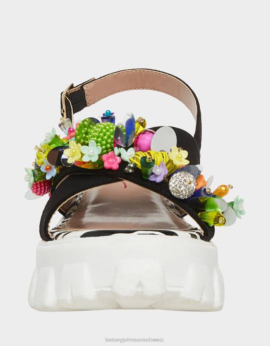 Frauen Betsey Johnson frankee schwarz-multi Schuhe ZJFF90