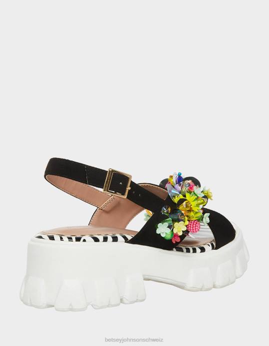 Frauen Betsey Johnson frankee schwarz-multi Schuhe ZJFF90