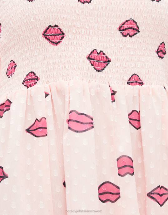 Frauen Betsey Johnson gerafftes Minikleid Rosa Kleidung ZJFF266