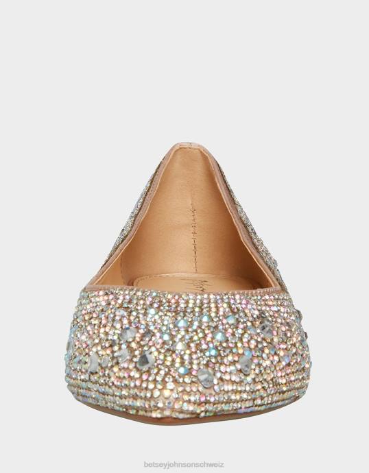 Frauen Betsey Johnson jd-jude Nude-Satin Schuhe ZJFF99