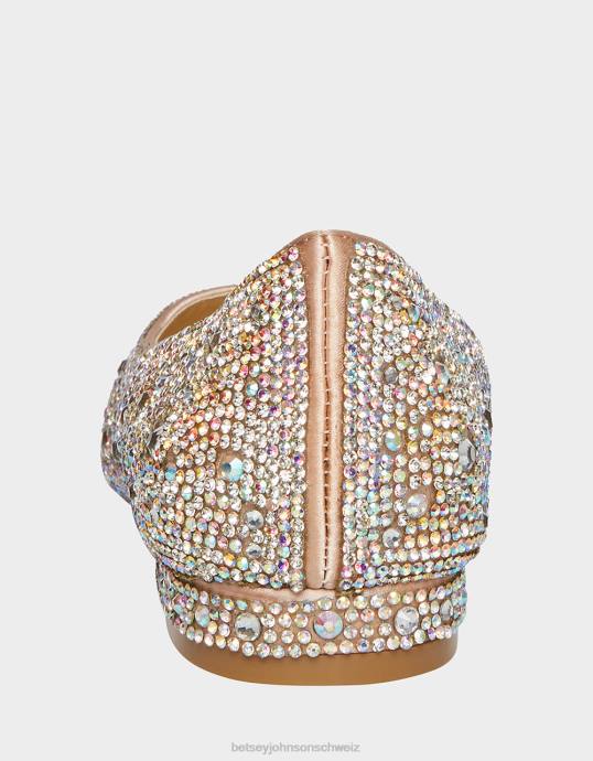 Frauen Betsey Johnson jd-jude Nude-Satin Schuhe ZJFF99