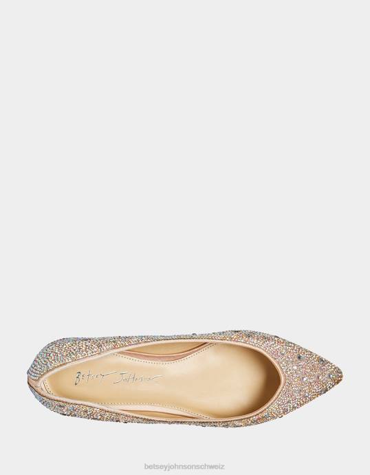 Frauen Betsey Johnson jd-jude Nude-Satin Schuhe ZJFF99