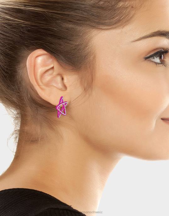 Frauen Betsey Johnson kidult kitsch star studs Rosa Schmuck ZJFF354