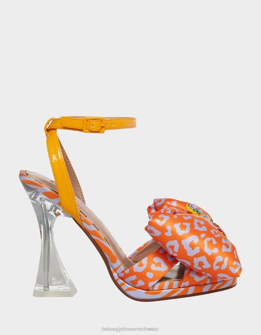 Frauen Betsey Johnson pollie orange multi Schuhe ZJFF55