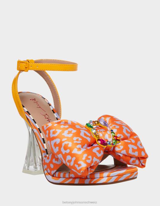 Frauen Betsey Johnson pollie orange multi Schuhe ZJFF55