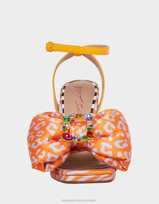 Frauen Betsey Johnson pollie orange multi Schuhe ZJFF55
