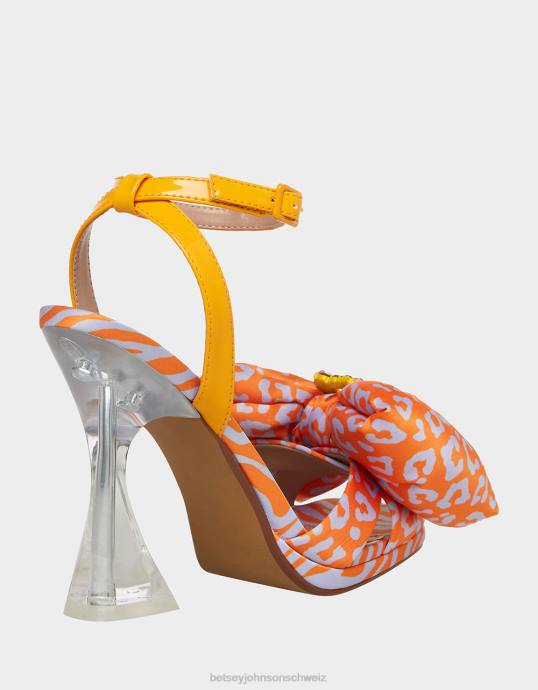Frauen Betsey Johnson pollie orange multi Schuhe ZJFF55