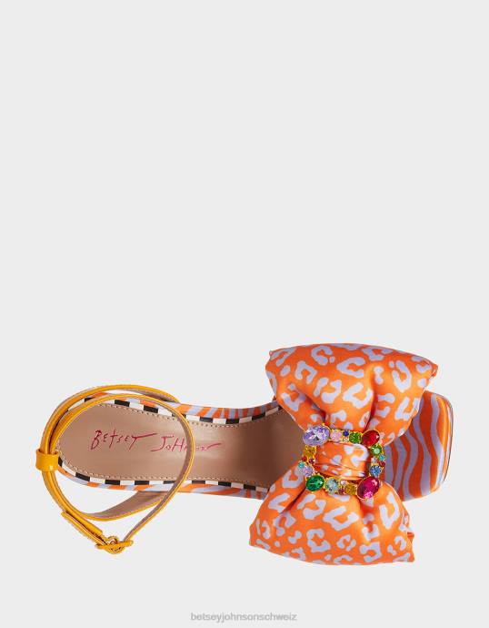 Frauen Betsey Johnson pollie orange multi Schuhe ZJFF55
