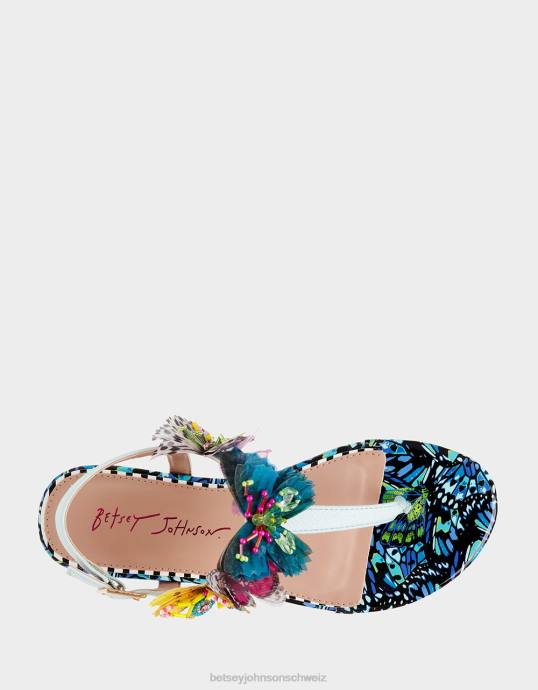 Frauen Betsey Johnson prilla blau-multi Schuhe ZJFF43