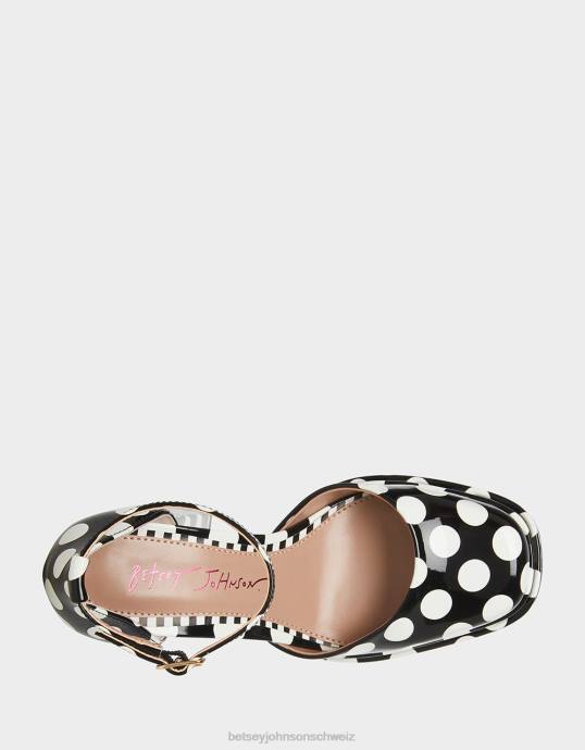 Frauen Betsey Johnson tootsy schwarze Polka Punkt Schuhe ZJFF72