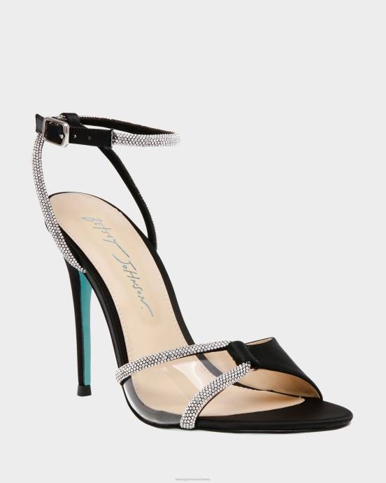 Frauen Betsey Johnson vera schwarzer Satin Schuhe ZJFF142