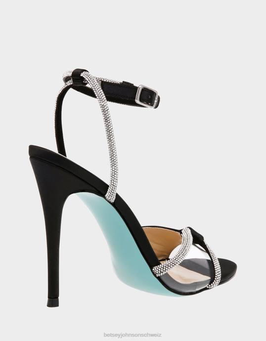 Frauen Betsey Johnson vera schwarzer Satin Schuhe ZJFF142