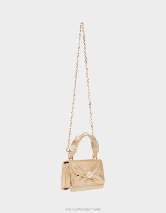Frauen Betsey Johnson x markiert die Stelle am oberen Griff der Tasche Gold Zubehör ZJFF250