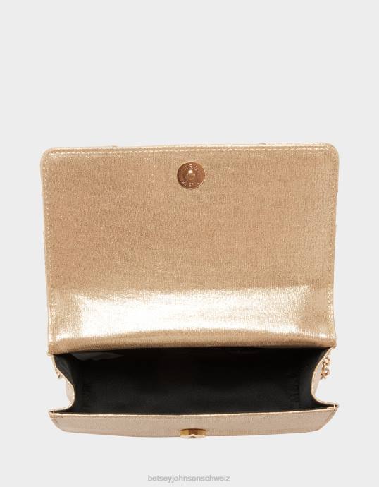 Frauen Betsey Johnson x markiert die Stelle am oberen Griff der Tasche Gold Zubehör ZJFF250