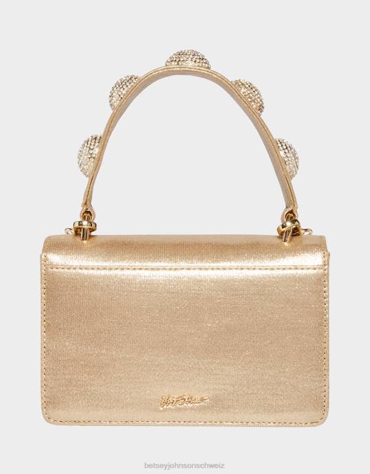 Frauen Betsey Johnson x markiert die Stelle am oberen Griff der Tasche Gold Zubehör ZJFF250