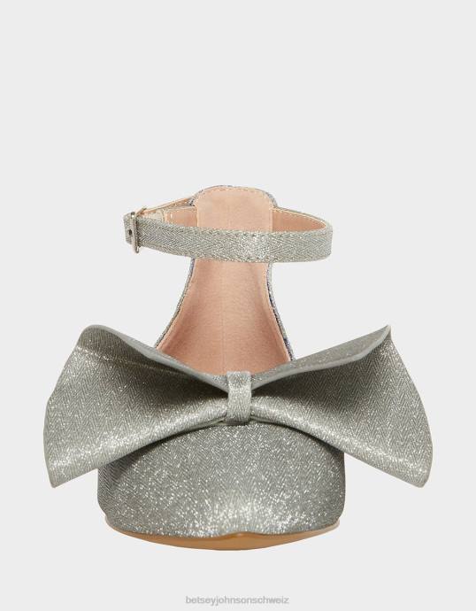 Kinder Betsey Johnson edel Silber Schuhe ZJFF32