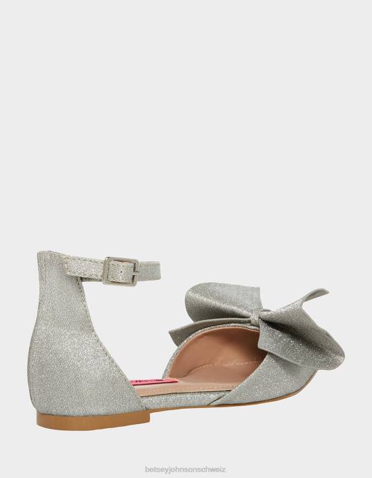 Kinder Betsey Johnson edel Silber Schuhe ZJFF32